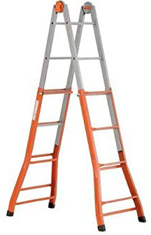 Scala telescopica in acciaio Acal100 - 4+4 pioli (Altezza lavoro: 3.76 m)