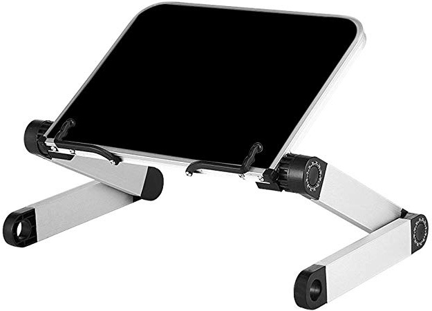 Supporto Libri, Book Stand Holder in Metallo, Bookrest Pieghevole, Portable Supporto Lettura Libro Studio Letto Libreria, Supporto Libri Ricettario Cucina, Book Rest Altezza e Angolo Regolabile, Nero