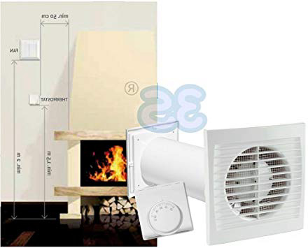 Wärmewiederherstellungsverteiler Lüfter mit Thermostat - Kamin oder Pelletofen