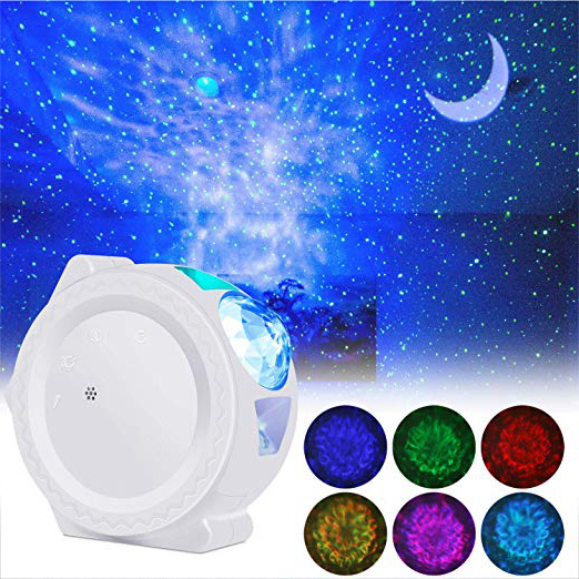 Lampada Proiettore Led Luce Notturna, ALED LIGHT Stelle LED Proiettore Lampada Luci Notturne Oceano Stella Luna Cielo 3 in 1 Decorativa Proiezione Suono Attivato Romantica Notte Lampada per Bambini