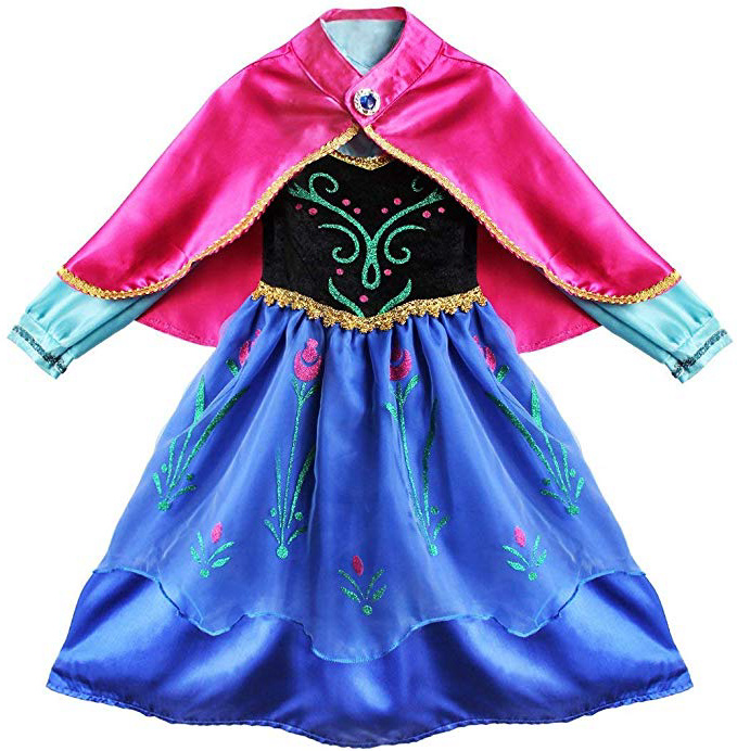 Ragazze Vestito Bambine Principessa Elsa Anna Costume Carnevale Abito Cosplay Holloween Cerimonia Pageant Festa Compleanno Partito Comunione Fiore nozze Gonna Battesimo Prom Cocktail Lungo Vestire