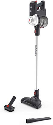 Hoover FD22G Scopa Ricaricabile 2 in 1 Freedom, senza sacchetto, Autonomia fino a 25 minuti, Serbatoio da 0.7 litri, Grigio Perlato
