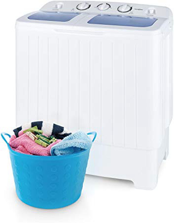 oneConcept Ecowash XL - lavatrice, mini-lavatrice, capacità 4,2 kg, 300 W, capacità centrifuga da 3 kg, centrifuga da 110 Watt, 2 programmi, silenziosa, acqua e risparmio energetico, bianco