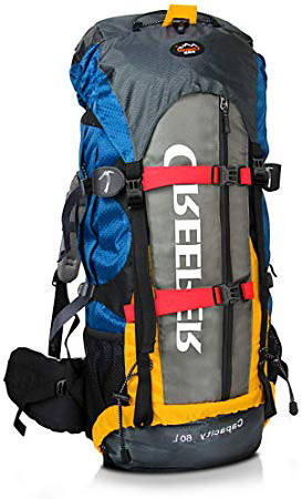 Creeper Zaino Impermeabile 60 litri, Zaino Viaggio Trekking Unisex adulto per Bici Escursionismo Alpinismo Arrampicata Campeggio Arancione