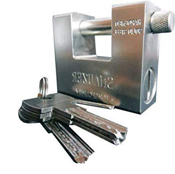 takestop® Lucchetto YF in Acciaio 94 MM TEMPRATO CORAZZATO ANTISCASSO CATENACCIO per CANCELLO con 4 Chiavi