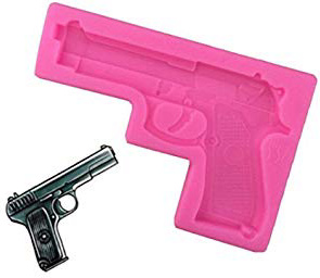 FKB@ED Pistola Pistola Decorazione per Torta in Silicone Morbido 3D Muffa Di Caramelle Morbide Stampo per Caramelle Al Cioccolato Caramelle Che Fanno Muffa Stampo in Silico