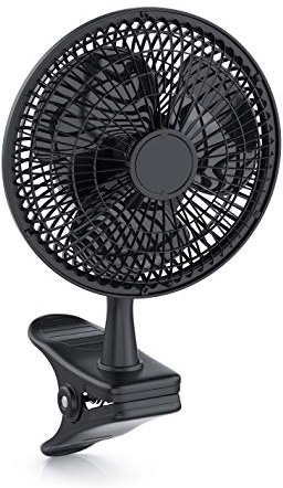 CSL - Ventilatore a clip - Ventilatore con pinza 18cm diametro - Ventilatore da tavolo - Ventilatore da lavoro - Rotabile a 360 gradi - Controllo velocità a 2 stadi - Risparmio energetico 15 W