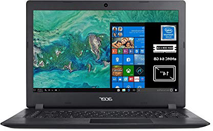 Acer Aspire 1 A114-32-P34S Notebook Portatile, Intel Pentium Silver N5000, RAM 4GB DDR4, eMMC 64GB, Display da 14" HD LED LCD, Pc Portatile, Office 365, Windows 10 Home in S mode, Nero, layout Italia