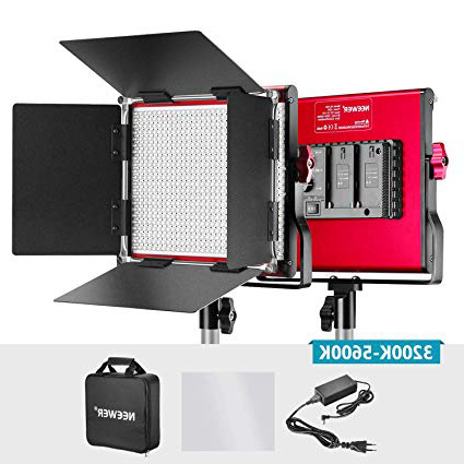 Neewer Pannello Luce LED Professionale Bicolore in Metallo per Studio Youtube Foto di Prodotti Registrazioni,Dimmerabile con 660 Bulbi, Staffa-U di Montaggio&Barndoor Incluse, 3200-5600K/CRI 96+