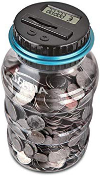 AOZBZ Digitale Salvadanaio Euro Counter, Automatico Coin Counting Soldi Scatola per i Bambini e Adulti, Sicuro Moneta Risparmio Contanti con Display LCD e Grande capacità(1,8L)