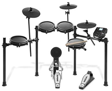 Alesis Nitro Mesh Kit - Batteria Elettronica con Pelli Mesh, 8 Drum Pad, Rack in Alluminio, 385 suoni, 60 Tracce di Accompagnamento ed Accessori