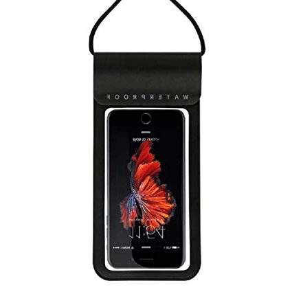 DFV mobile - Custodia Impermeabile Sommergibile Copertura Spiaggia Piscina Kayak Immersioni Nuoto Pesca Compatibile con Samsung Galaxy A40 (2019) - Nero