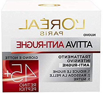 L'Oréal Paris Attiva Antirughe 45+ Crema Viso Donna Intensiva Giorno e Notte con Retino Peptidi, 50 ml