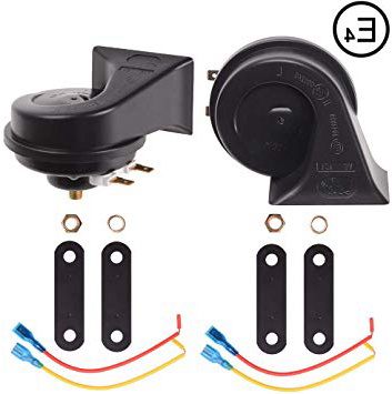 Evermotor Doppio Tono Clacson Corno di Segnalazione Universale per auto camion moto E-Mark 12V 400 / 500Hz 118 db