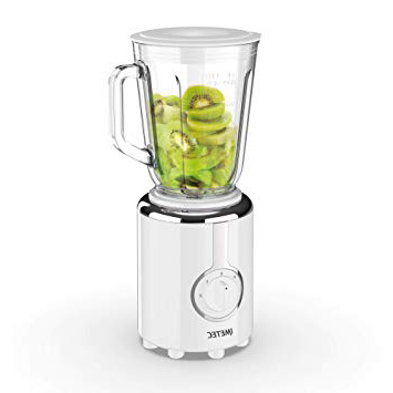 Imetec BL4 500 Frullatore, Lame Tritaghiaccio in Acciaio Inox, Bicchiere in Vetro Alto Spessore, 800 ml, 2 Velocità con Pulse, Coperchio Dosa Liquidi, 300 W, fino a 21.000 giri/min