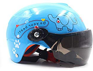 Casco Moto per Bambini - Multi Pattern Anti-Vibrazione Casco da Cross per Bambini Adatto A 50-54cm Circonferenza Testa per Bambini di 3-9 Anni - Blu E Rosa