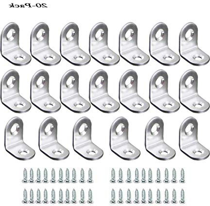 20 pezzi Angolo Retto Staffe LMYTech Staffe Angolari Staffe Angolo Retto Angolari Staffe Fissaggio Angolo Staffa Angolari Staffe ad Angolo 90 Gradi Ad Angolo Retto Staffe 20* 20 mm,Con le Viti,Argento