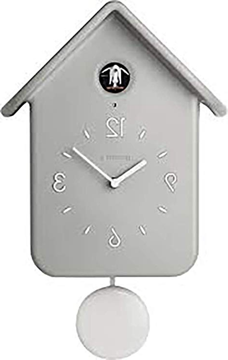 Guzzini Qq Home Orologio a Cucù con Pendolo, 24.8 x 12 x 39 cm, Grigio (light grey)