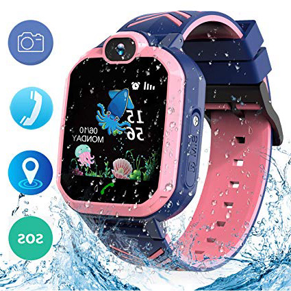 Jaybest Smartwatch Bambini, IP67 Impermeabile LBS Tracker Smartwatch per Bambini Telefono Cellulare Touch Screen a Chiamata Bidirezionale Anti-perso Gifts, Scheda SIM SOS con Fotocamera, Giochi(rosso)