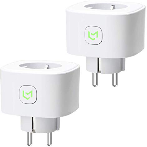 Meross Schuko MSS210KIT(EU) 2 Prese Intelligenti Wi-Fi, Wireless, 16 A, 3680 W, Funzione Timer, Compatibili con Amazon Alexa, Google Assistant e IFTTT, Controllo Remoto via Android e iOS, Bianco