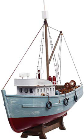 ZAAQ Modello di Barca Nautica intagliata a Mano in Stile mediterraneo Vintage in Legno per Barche da Pesca