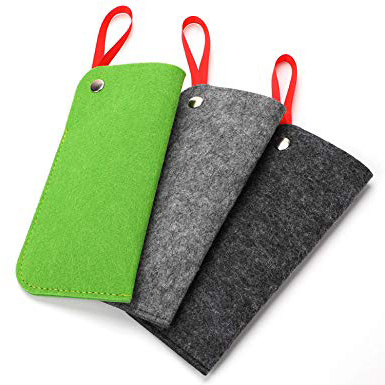 Hifot morbida occhiali custodia 3 pezzi, Feltro portatile da viaggio Occhiali da Custodia Astuccio marsupio per occhiali da sole