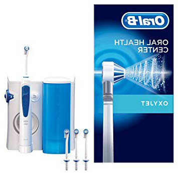 Oral-B Oxyjet - Sistema di pulizia in profondità con Idropulsore, Pressione del getto d’acqua regolabile, Tecnologia con microbollicine, 4 Testine