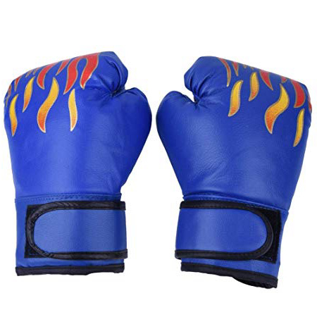 Wolfgo Guantoni da Boxe per Bambini-Boxing da Combattimento per Bambini Muay Thai Sparring Punching Kickboxing Guanti da Sacco da Viaggio Grappling Blue