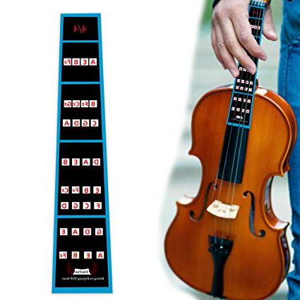 FineFun, segnatasti adesivi per violino, aiuto per le dita con tabella dei tasti, per violini 4/4, 3/4, 2/1, 4/1, 8/1 ed 10/1 4/4