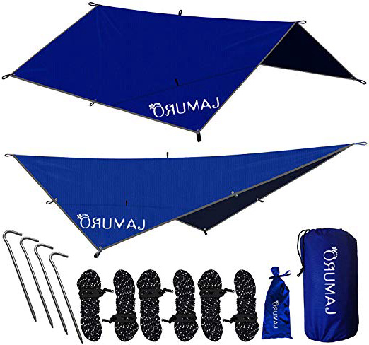 LAMURO Telone Nylon Ripstop Parasole Impermeabile | Tenda Sospesa Anti Pioggia per Amaca | Telo Leggero di Protezione 3x3 m per Spiaggia Picnic Campeggio Escursioni Viaggi Outdoor per Ogni Stagione