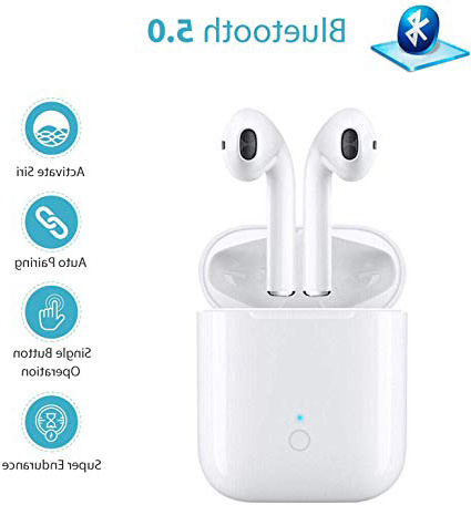 Cuffie Bluetooth, Auricolare Bluetooth Stereo HD Wireless Auricolari, Auricolari Senza Fili con Microfono, Custodia di Ricarica Portatile per Tutti i dispositivi Bluetooth