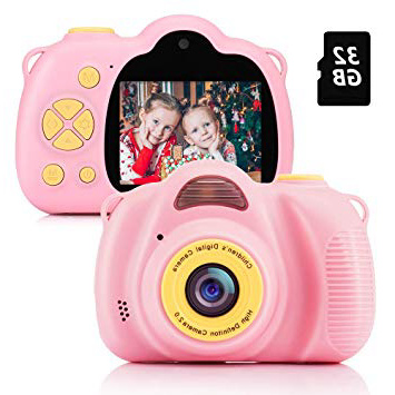 Fede camera for children with 32GB TF card included, portable digital digital video camera with selfie function, 2.0 inch LCD, HD 8 MP/1080p for girls from 3 to 12 years