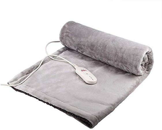 LMXJB Riscaldatori Elettrici in Velluto Il Cuscinetto Termico più Caldo Intervallo Temperatura 20-70℃ per Il Riscaldamento Lenitivo Collo Le Spalle Mal Schiena Corpo Trattamento,85X65Cm,Gray