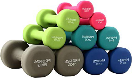 PROIRON Pesi Palestra in Casa Fitness e Palestra Manubri e Pesi Fitness Pesi per Palestra Manubrio (Set di 2) 1-10kg