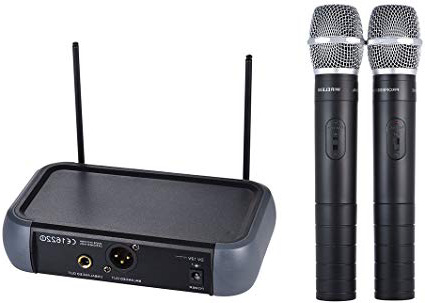 
                
                    
                    
                

                
                    
                    
                        ammoon Sistema di Microfono VHF Senza Fili Handheld Doppio Canale con Echo Funzione 2 Microfoni e 1 Ricevitore 6,35 Millimetri Cavo Audio per Karaoke Famiglia Partito Prestazione
                    
                

                
                    
                    
                
            
