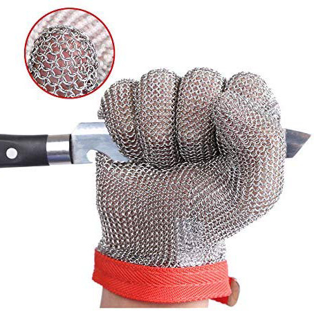 ThreeH Guanti in acciaio inossidabile Guanti di sicurezza resistenti allo strappo con taglio a rete per tagliare le fette di lavoro GL08 M(1 pezzo)