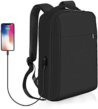 REYLEO Zaino Uomo Donna per Computer Portatile con Porta USB - Zaino in Nylon Ideale per Ufficio, Lavoro e Scuola Business Laptop Backpack(26L)