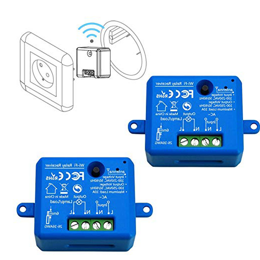 LoraTap Interruttore WiFi Alexa, Interruttore Intelligente Telecomando Senza Fili con Telefono App Android iOS, Controllo Vocale con Alexa Echo, Google Home, IFTTT, 2pz Ricevitori a Relè 2500W