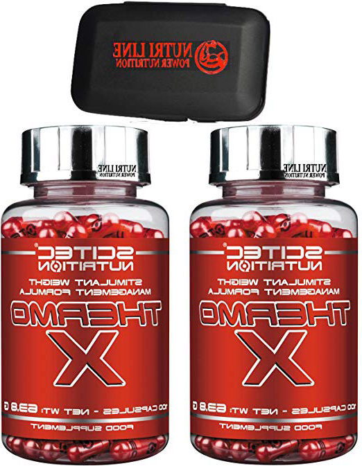 SCITEC NUTRITION THERMO X 200 CAPSULE (100 x 2 )POTENTE TERMOGENICO BRUCIA GRASSI BRUCIAGRASSI CON CARNITINA , GARCINIA CAMBOGIA E TIROSINA DIMAGRANTE FORTE + PORTAPILLOLE NUTRILINE