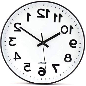 Tebery - Orologio da parete moderno, non ticchetta, fai da te, per soggiorno, cucina, ufficio (30,5 cm, bianco)