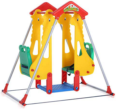 Altalena Gondola Parco giochi Bambini Interno Esterno Seggiolino Plastica Giardino Sicurezza Dondolo da Plastica - Zoo Nuovo per BABY VIVO