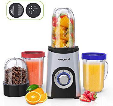 Homegeek Frullatore, Mini Frullatore Portatile Compatto da 350 Watt per Smoothies con 4 Lame in Acciaio Inox, ad Alta Velocità, senza BPA, Lavabile in Lavastoviglie