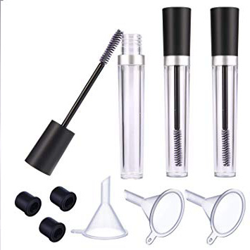Elettrico 8 ml di tubo for mascara vuoto Contenitore for mascara fai-da-te con tappo, tappi di gomma e imbuti pipette for mascara, olio di ricino (un set di 9) bellezza