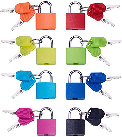 Piccolo Lucchetto con 8 Pezzi Lucchetti con chiave Chiavi per Sacchetto Dei Bagagli Valigia Accessori Serrature di Sicurezza per Zaino, borsa