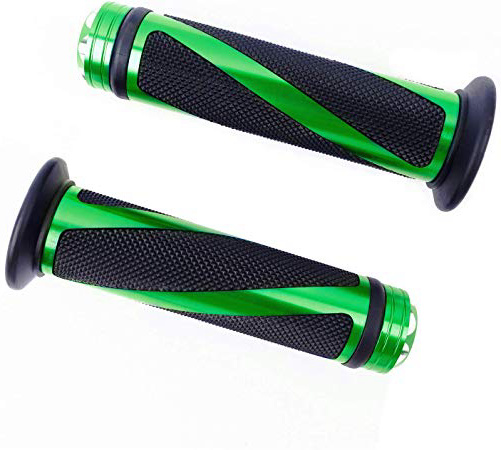 SFONIA 2pz Manopole Manubrio Moto Impugnatura 22MM 7/8" Gomma Antiscivolo Universale per Moto Scooter Quad Cruiser Off Road (Verde)