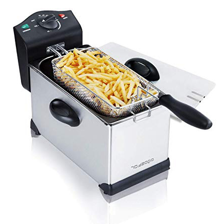 Aigostar Agni 30HEY - Friggitrice 2200Watts, Capacità 3Litri, Controllo di temperatura, Ciotola d'olio removibile. Realizzata in acciaio inossidabile. Design Esclusivo.