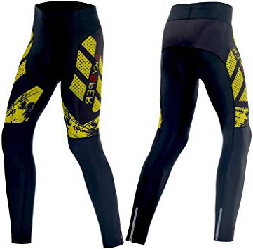 SKYSPER Pantaloni da Ciclismo Uomo Lunghi Traspiranti e ad Alta Densità con 3D Cuscino Imbottiti Gel Pantaloni da Ciclista per MTB Bici da Città da Corsa