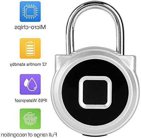 Pbzydu Lucchetto per Impronte digitali, Lucchetto di Sicurezza Impermeabile antifurto Senza Chiave Intelligente per Box Armadio Guardaroba