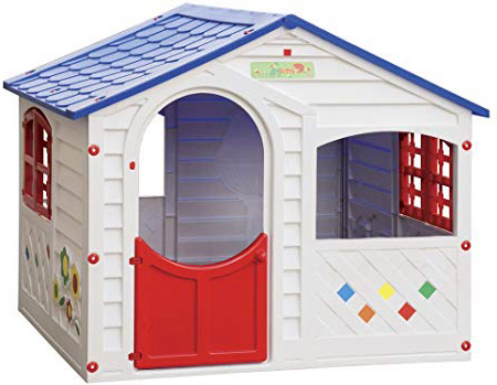 GRAND SOLEIL, Casamia, casetta da Giardino in Resina, in Polipropilene, Dimensioni 130 x 106 x 115 cm (l x p x h), Colori Bianco, Rosso e Blu