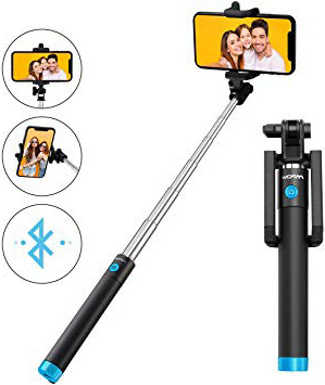 Mpow iSnap PRO x-palo Selfie Bluetooth allungabile remoto Portatile Universale per Selfie con otturatore Integrato e Cinghia per cellulari, Blu
